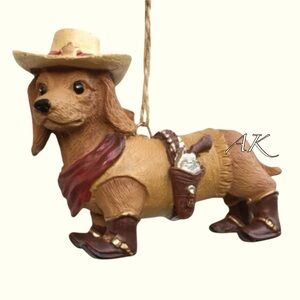 Dachshund Cowboy Ornament 🐾 Doxie Wiener